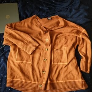 BloomChic Rust Knit Cardigan